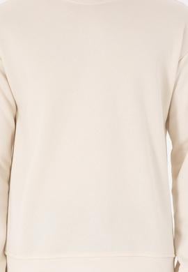 Erkek Comfort Fit Bisiklet Yaka Krem Sweatshirt - 50293438037