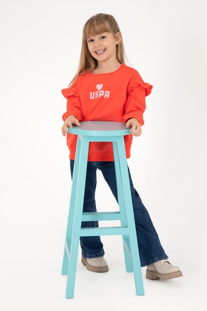 Kız Çocuk Nar Çiçeği Sweatshirt