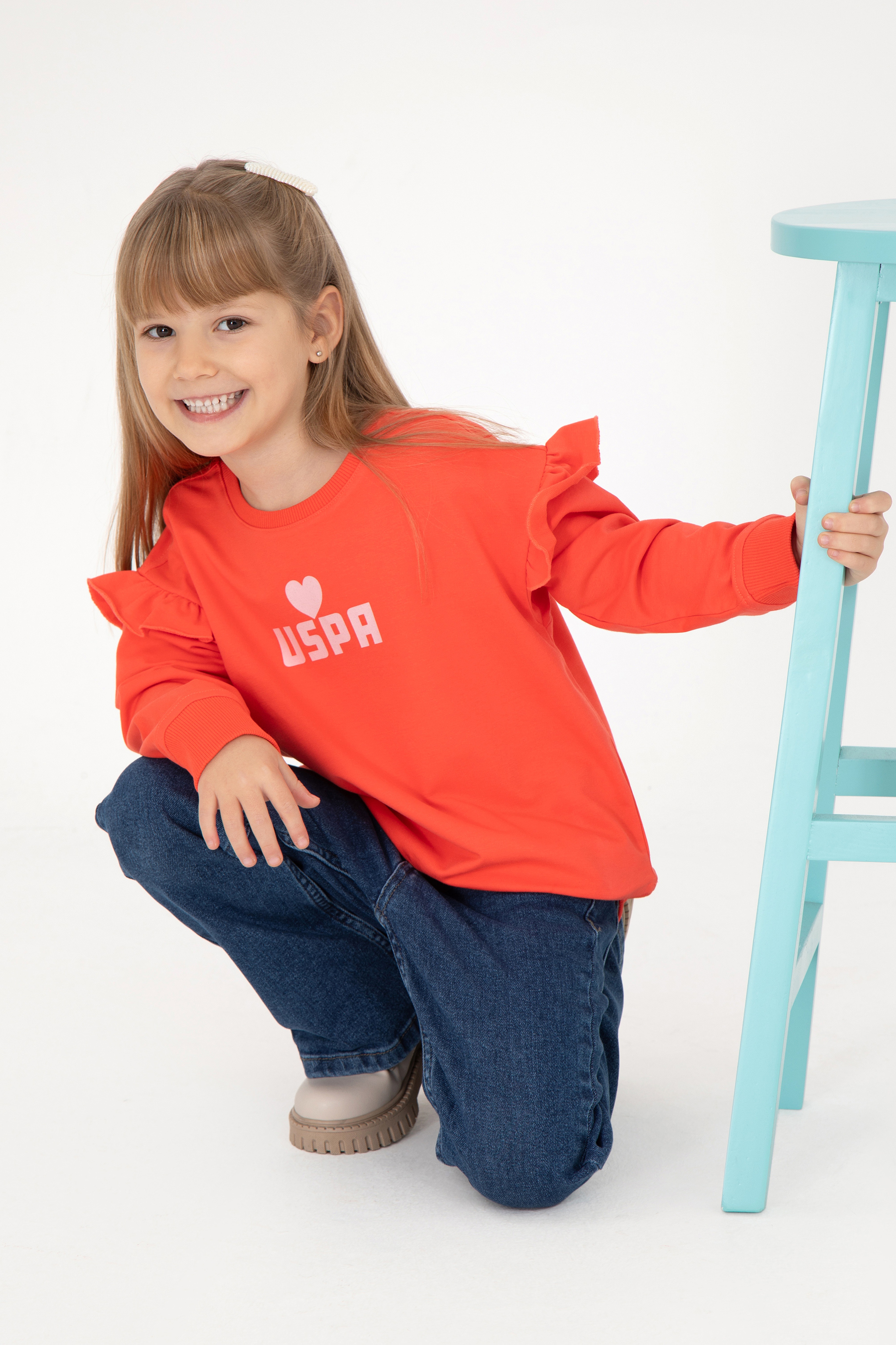 Kız Çocuk Nar Çiçeği Sweatshirt - Image 1