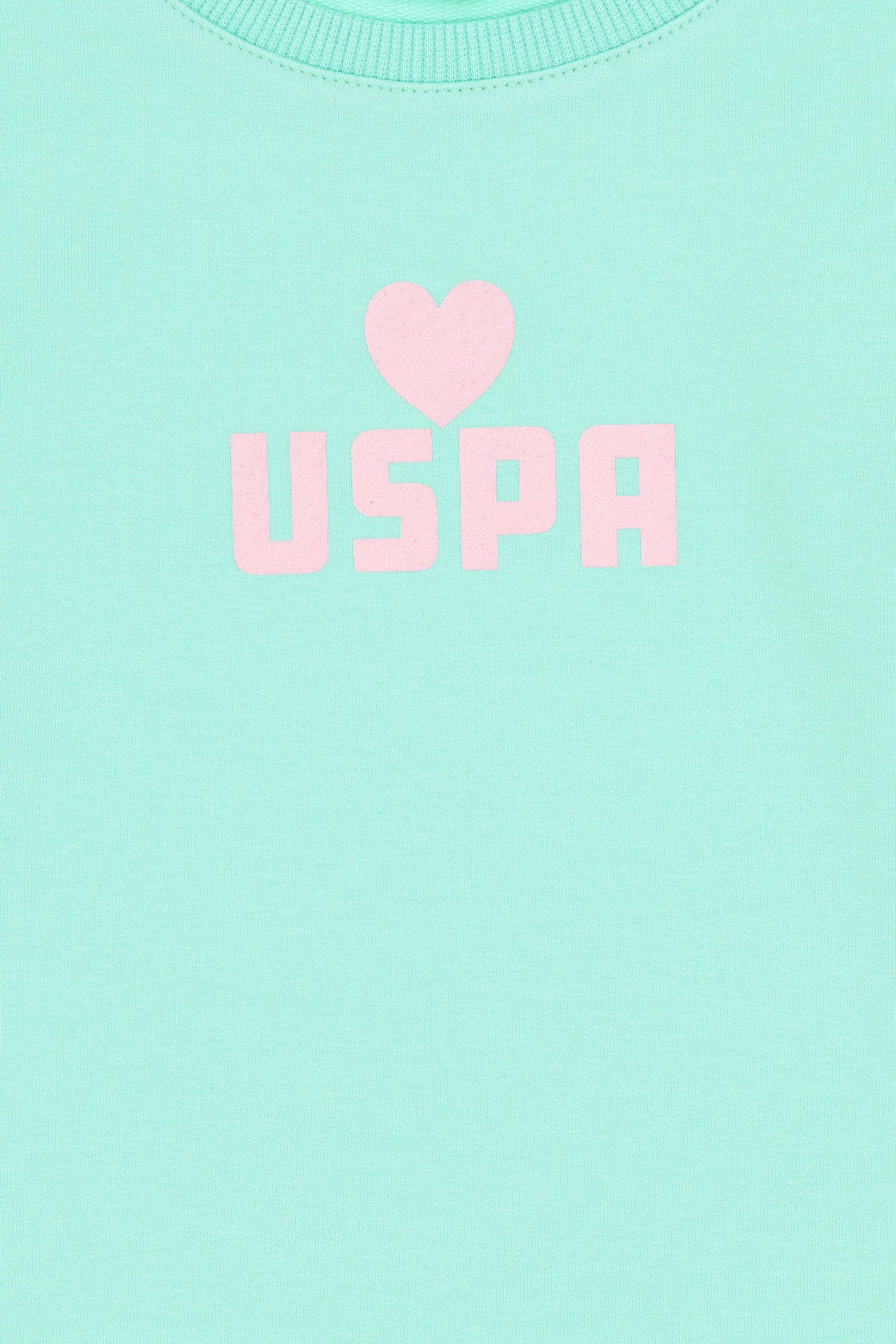 Kız Çocuk Mint Bisiklet Yaka Sweatshirt - Image 6