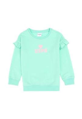 Kız Çocuk Mint Bisiklet Yaka Sweatshirt - 50296389043