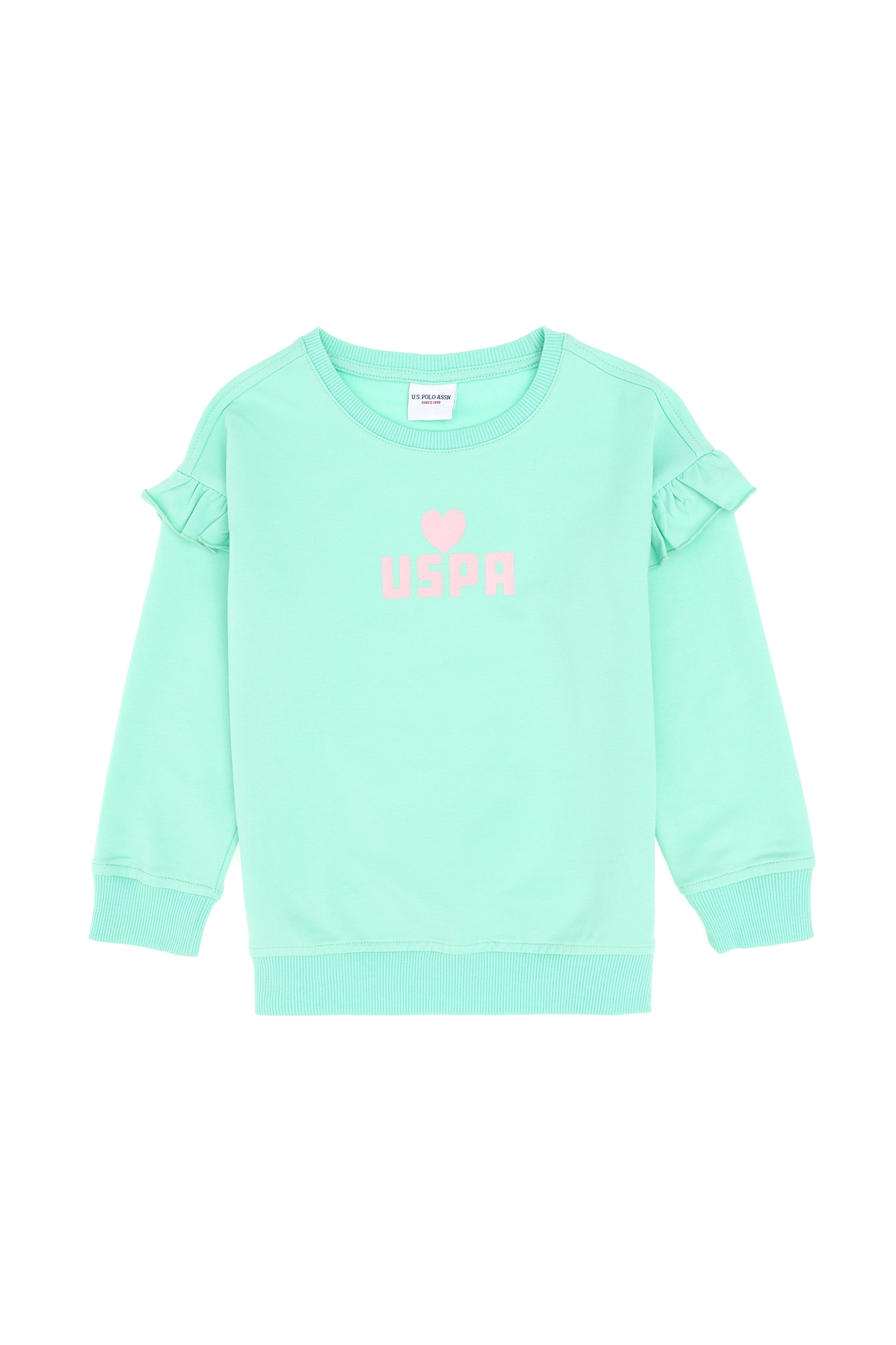 Kız Çocuk Mint Bisiklet Yaka Sweatshirt