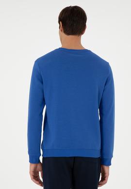 Erkek Regular Fit Bisiklet Yaka Saks Sweatshirt - 50293436027