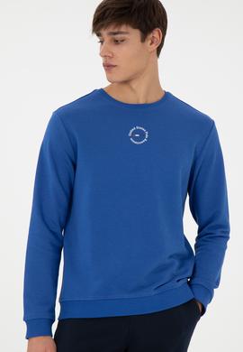 Erkek Regular Fit Bisiklet Yaka Saks Sweatshirt - 50293436027