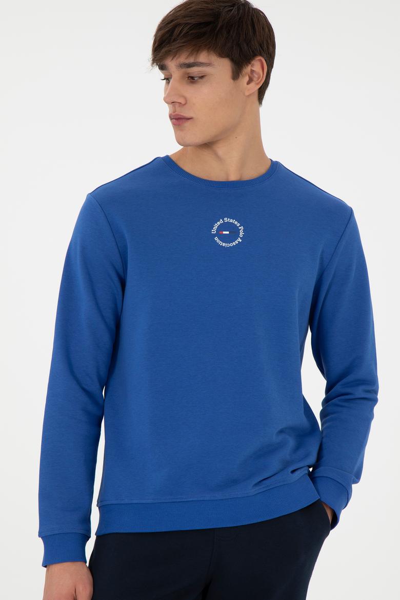 Erkek Regular Fit Bisiklet Yaka Saks Sweatshirt - 50293436027