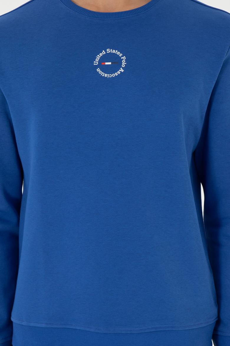 Erkek Regular Fit Bisiklet Yaka Saks Sweatshirt - 50293436027