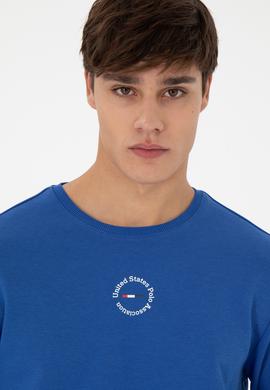 Erkek Regular Fit Bisiklet Yaka Saks Sweatshirt - 50293436027