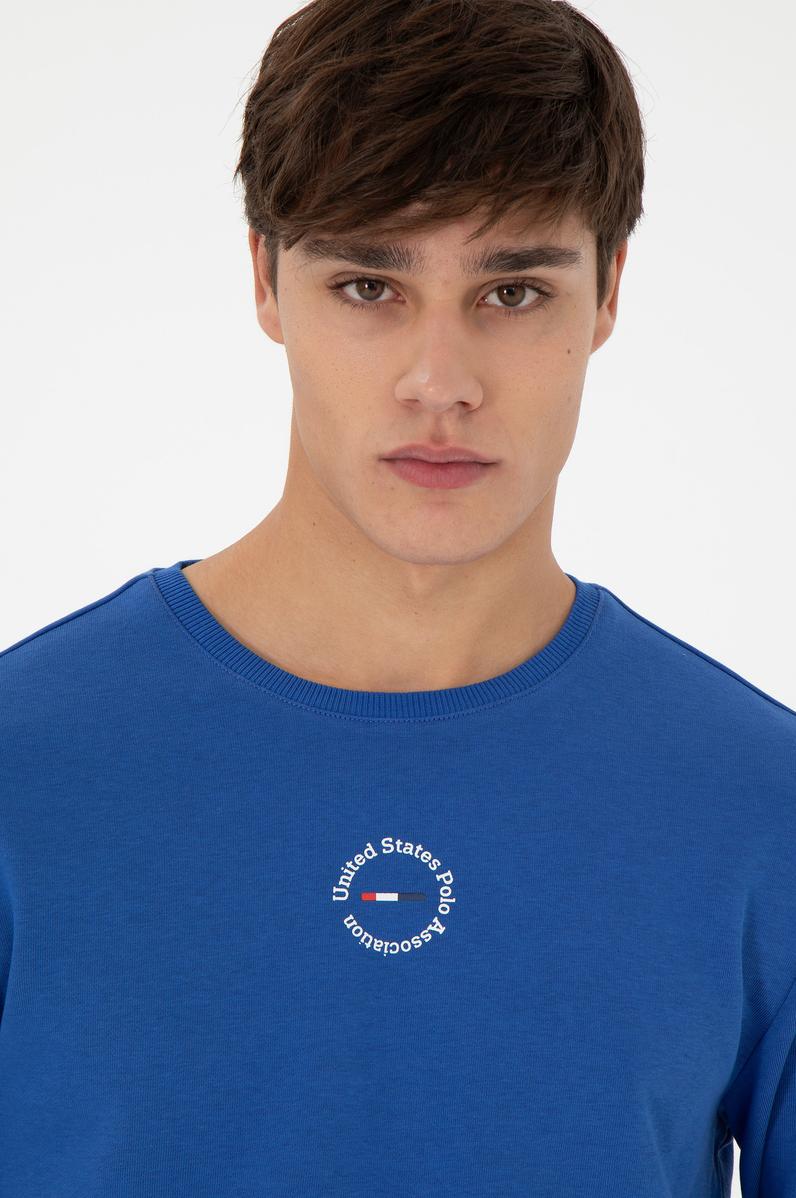 Erkek Regular Fit Bisiklet Yaka Saks Sweatshirt