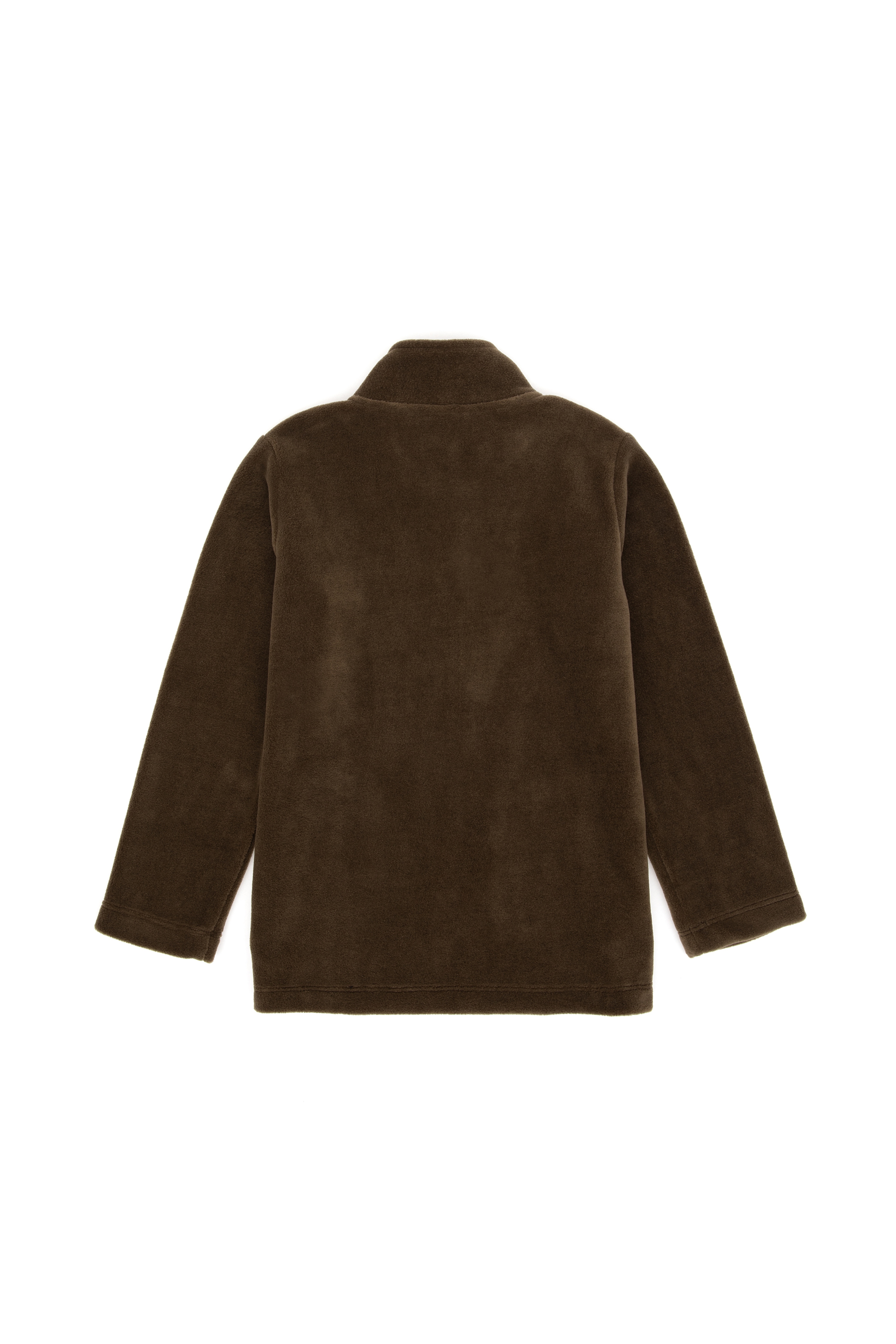 Erkek Çocuk Haki Fermuarlı Polar Sweatshirt - Image 2