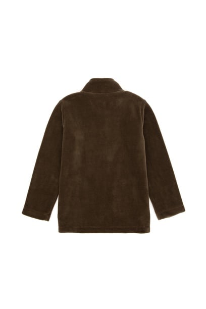 Erkek Çocuk Haki Fermuarlı Polar Sweatshirt