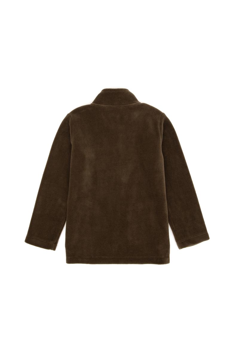 Erkek Çocuk Haki Fermuarlı Polar Sweatshirt - 50293545029