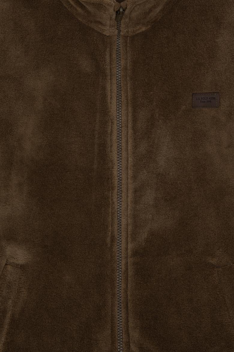 Erkek Çocuk Haki Fermuarlı Polar Sweatshirt - 50293545029