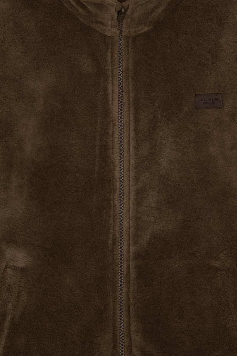 Erkek Çocuk Haki Fermuarlı Polar Sweatshirt