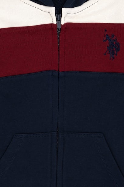 Erkek Çocuk Fermuarlı Kapüşonlu Lacivert Sweatshirt