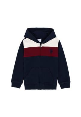 Erkek Çocuk Fermuarlı Kapüşonlu Lacivert Sweatshirt - 50293724007