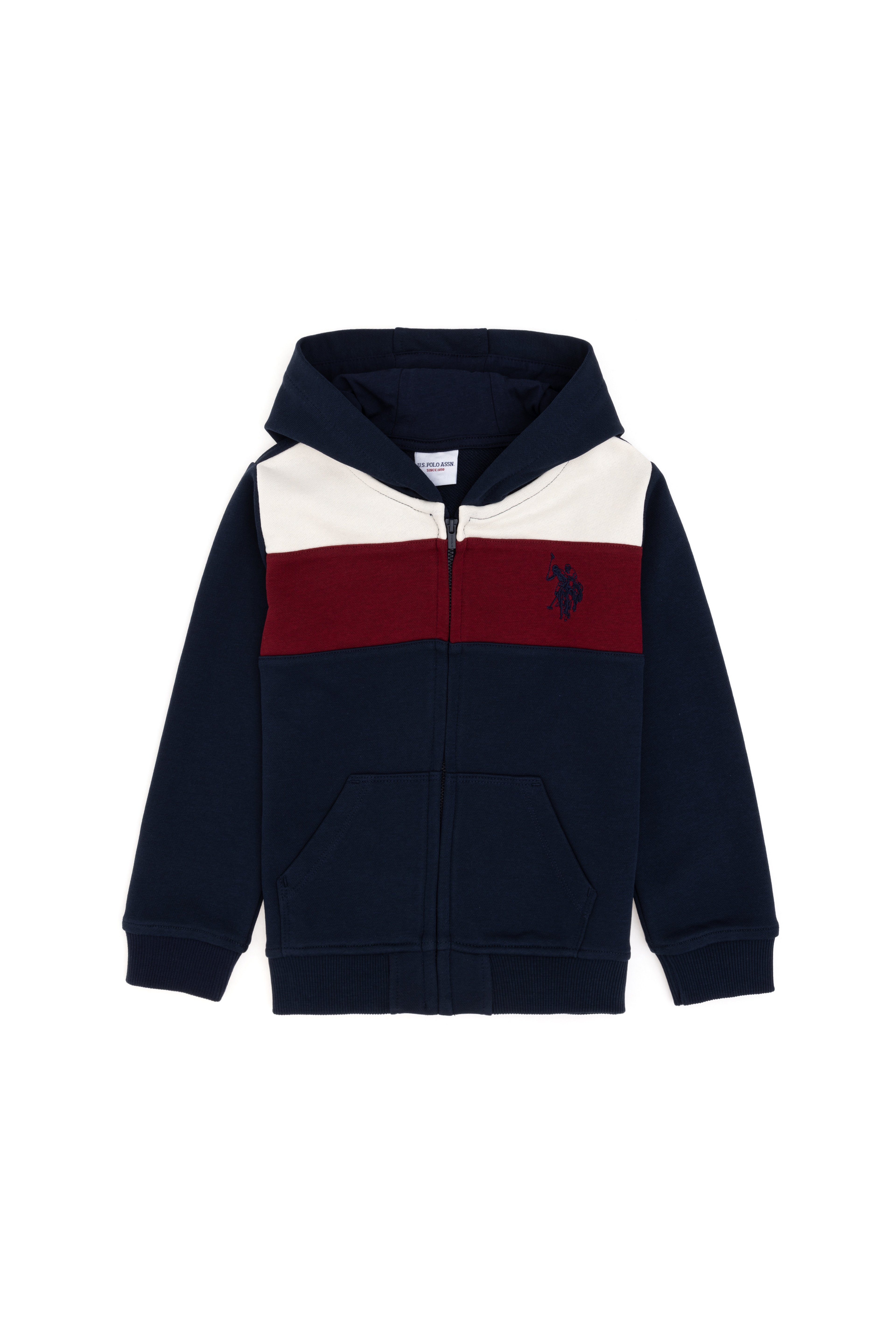 Erkek Çocuk Fermuarlı Kapüşonlu Lacivert Sweatshirt - Image 1
