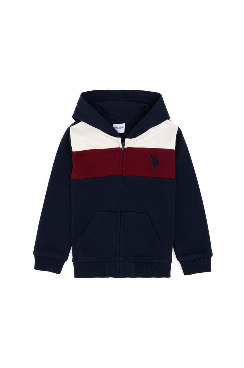 Erkek Çocuk Fermuarlı Kapüşonlu Lacivert Sweatshirt