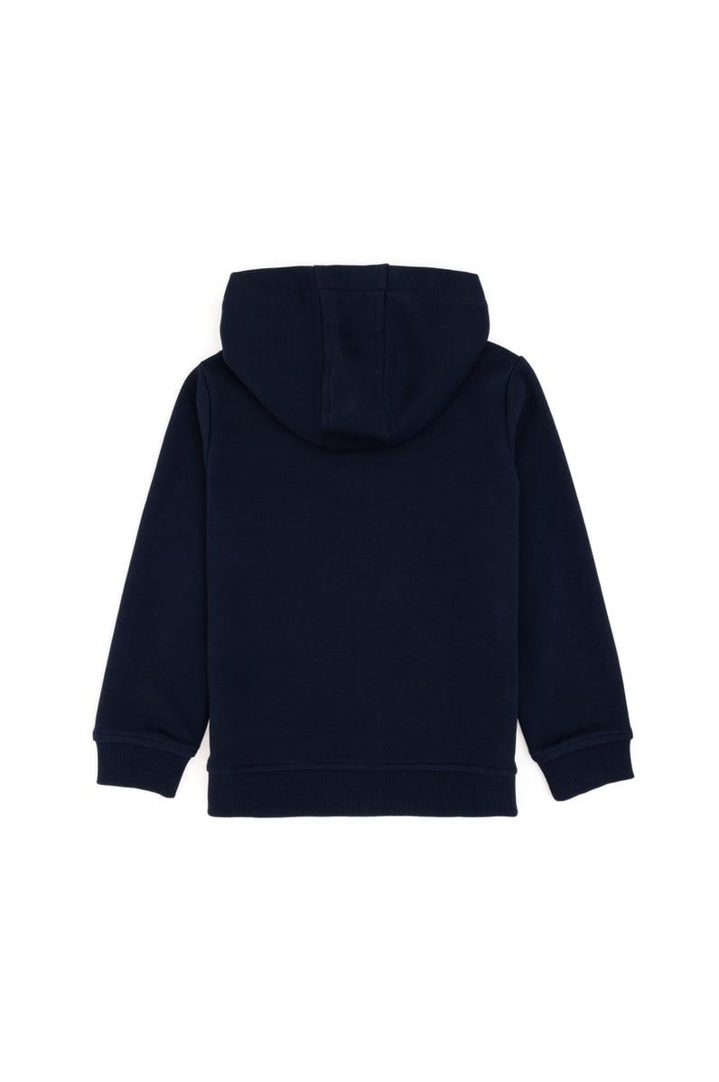 Erkek Çocuk Fermuarlı Kapüşonlu Lacivert Sweatshirt