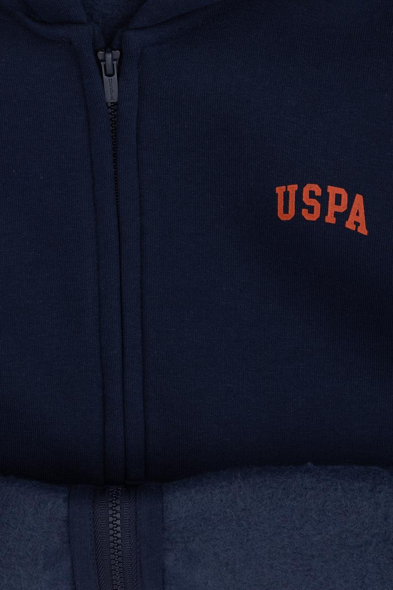 Erkek Çocuk Fermuarlı Lacivert Şardonlu Kapüşonlu Sweatshirt - 50295127023