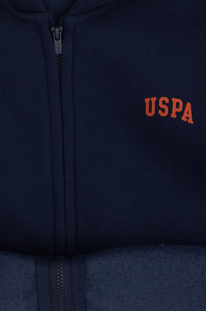 Erkek Çocuk Fermuarlı Lacivert Şardonlu Kapüşonlu Sweatshirt