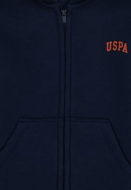 Erkek Çocuk Fermuarlı Lacivert Şardonlu Kapüşonlu Sweatshirt - 50295127023