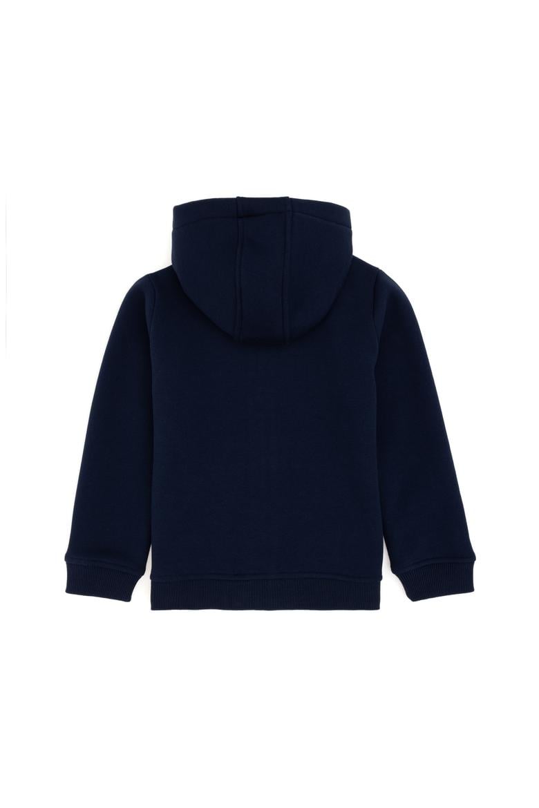 Erkek Çocuk Fermuarlı Lacivert Şardonlu Kapüşonlu Sweatshirt - 50295127023