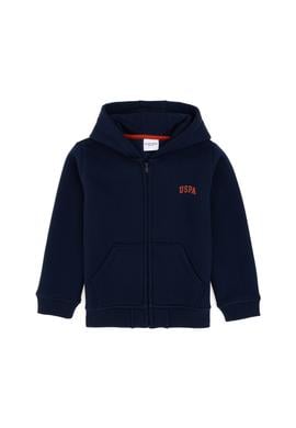 Erkek Çocuk Fermuarlı Lacivert Şardonlu Kapüşonlu Sweatshirt - 50295127023
