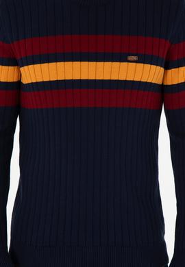 Erkek Slim Fit Bisiklet Yaka Lacivert Kazak - 50297046007