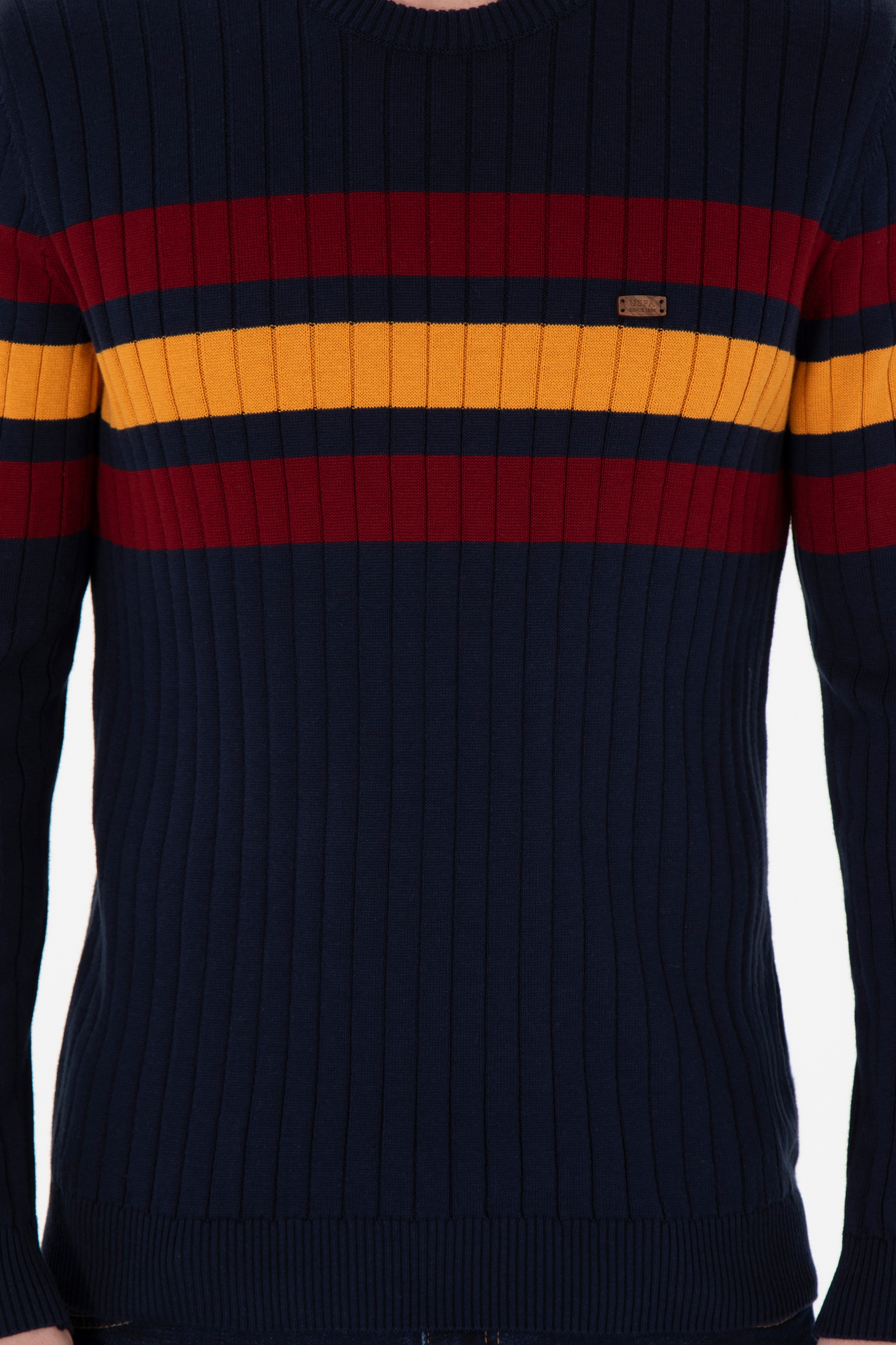 Erkek Slim Fit Bisiklet Yaka Lacivert Kazak - Image 6