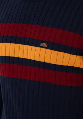 Erkek Slim Fit Bisiklet Yaka Lacivert Kazak - 50297046007