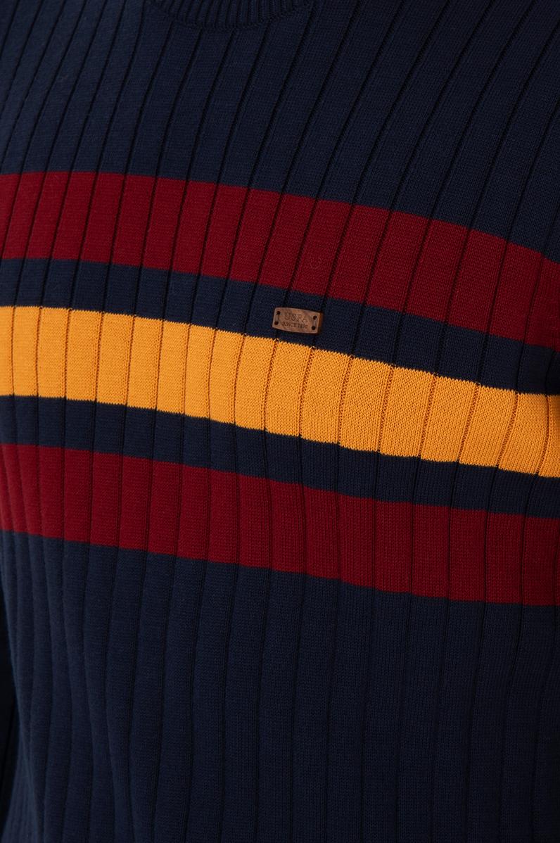 Erkek Slim Fit Bisiklet Yaka Lacivert Kazak