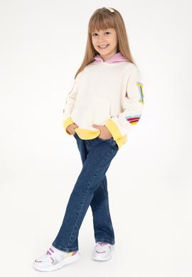 Kız Çocuk Krem Kapüşonlu Sweatshirt - 50298167002