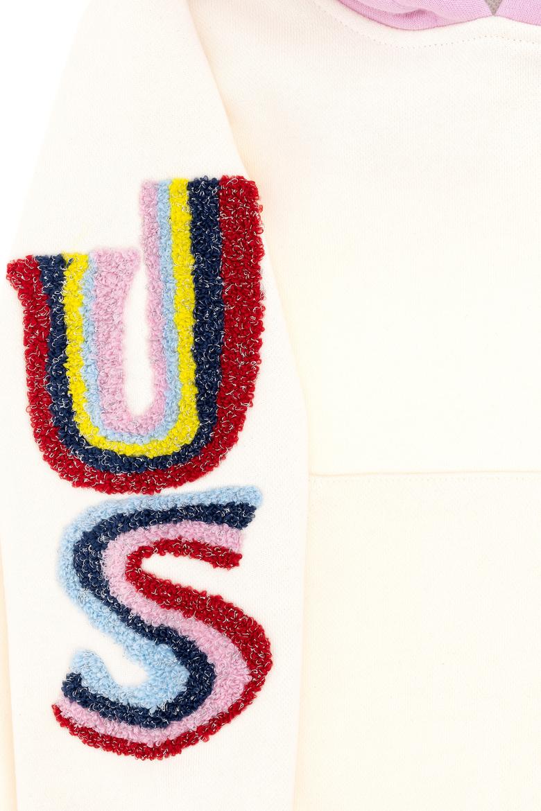 Kız Çocuk Krem Kapüşonlu Sweatshirt - 50298167002