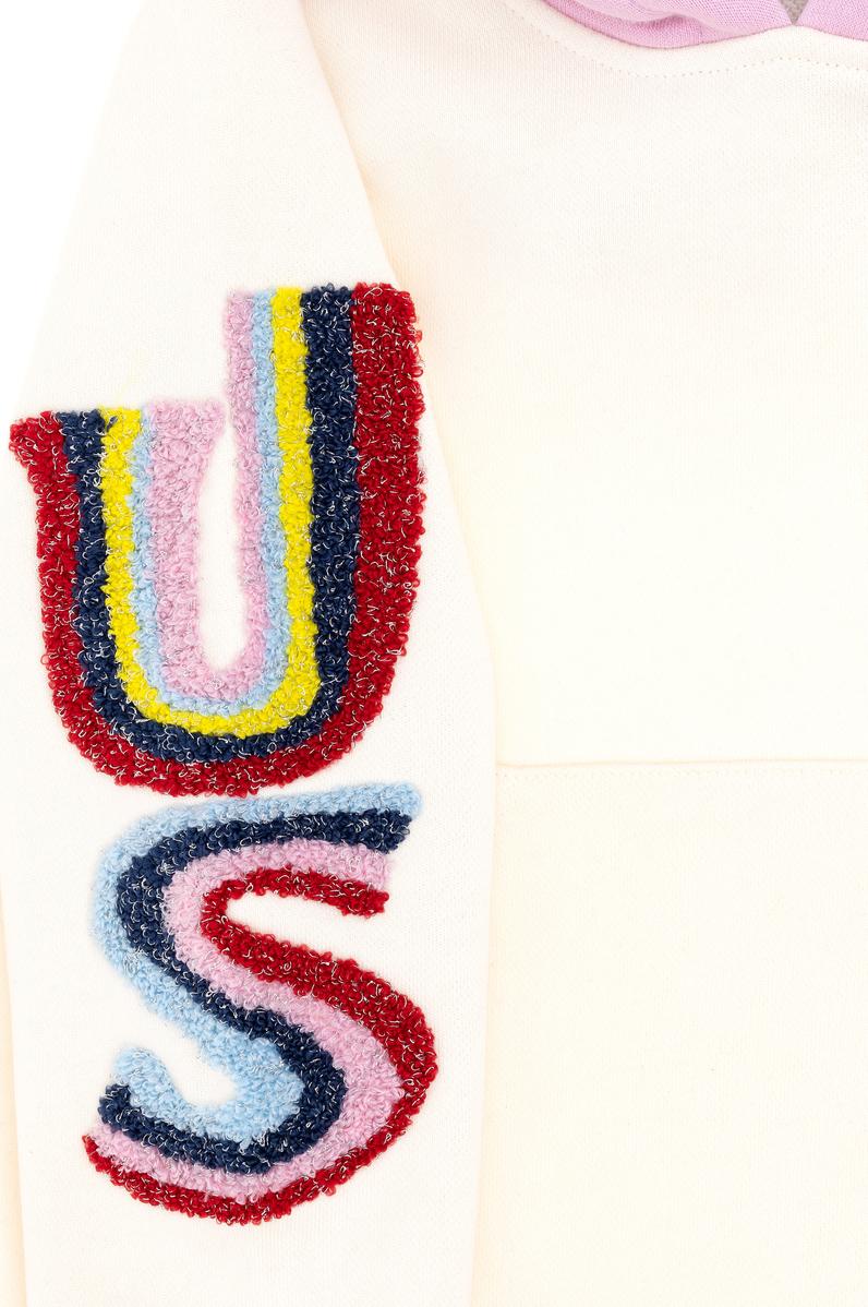 Kız Çocuk Krem Kapüşonlu Sweatshirt