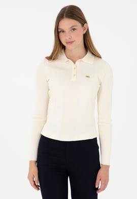 Kadın Krem Polo Yaka Kazak - 50297087006