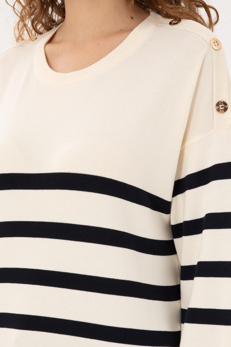 Kadın Krem Bisiklet Yaka Kazak