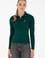 Kadın Koyu Yeşil Polo Yaka Kazak