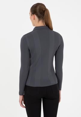 Kadın Antrasit Polo Yaka Kazak - 50297087055