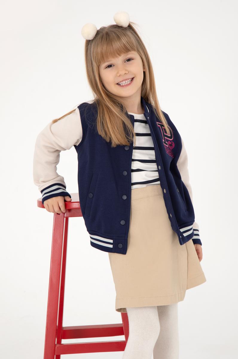Kız Çocuk Lacivert Bomber Kolej Ceket