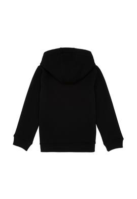 Erkek Çocuk Fermuarlı Siyah Şardonlu Kapüşonlu Sweatshirt - 50295127005