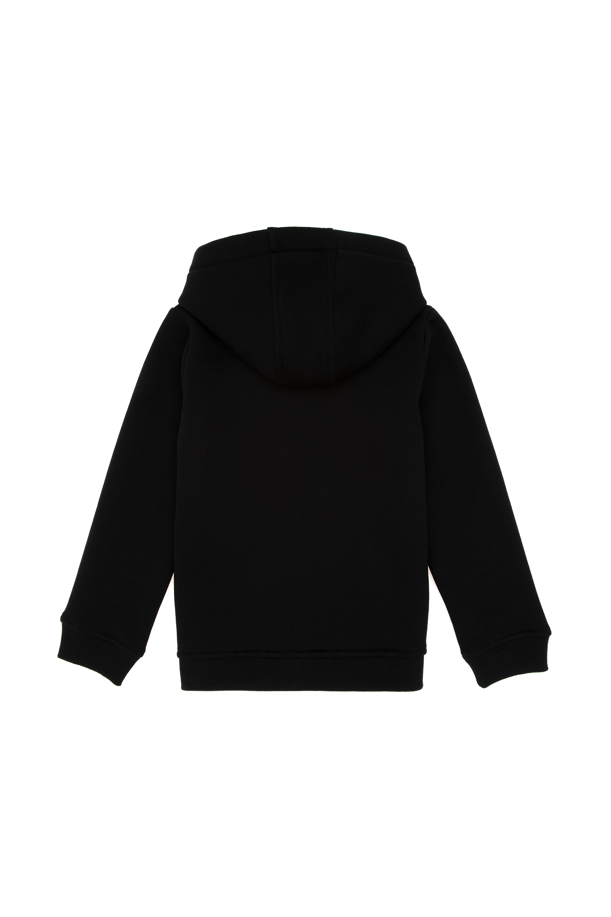Erkek Çocuk Fermuarlı Siyah Şardonlu Kapüşonlu Sweatshirt - Image 2