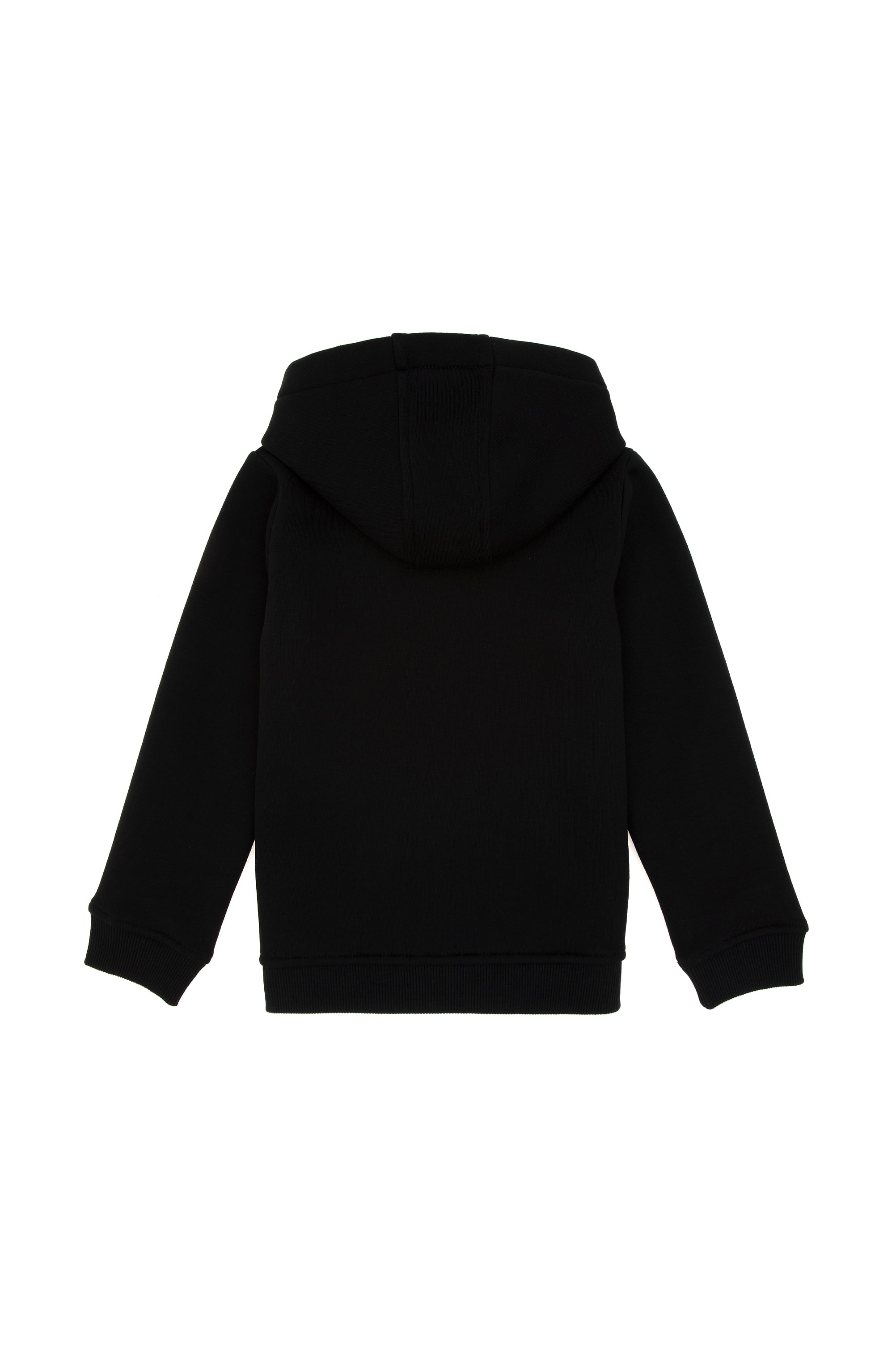 Erkek Çocuk Fermuarlı Siyah Şardonlu Kapüşonlu Sweatshirt
