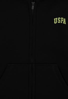 Erkek Çocuk Fermuarlı Siyah Şardonlu Kapüşonlu Sweatshirt - 50295127005