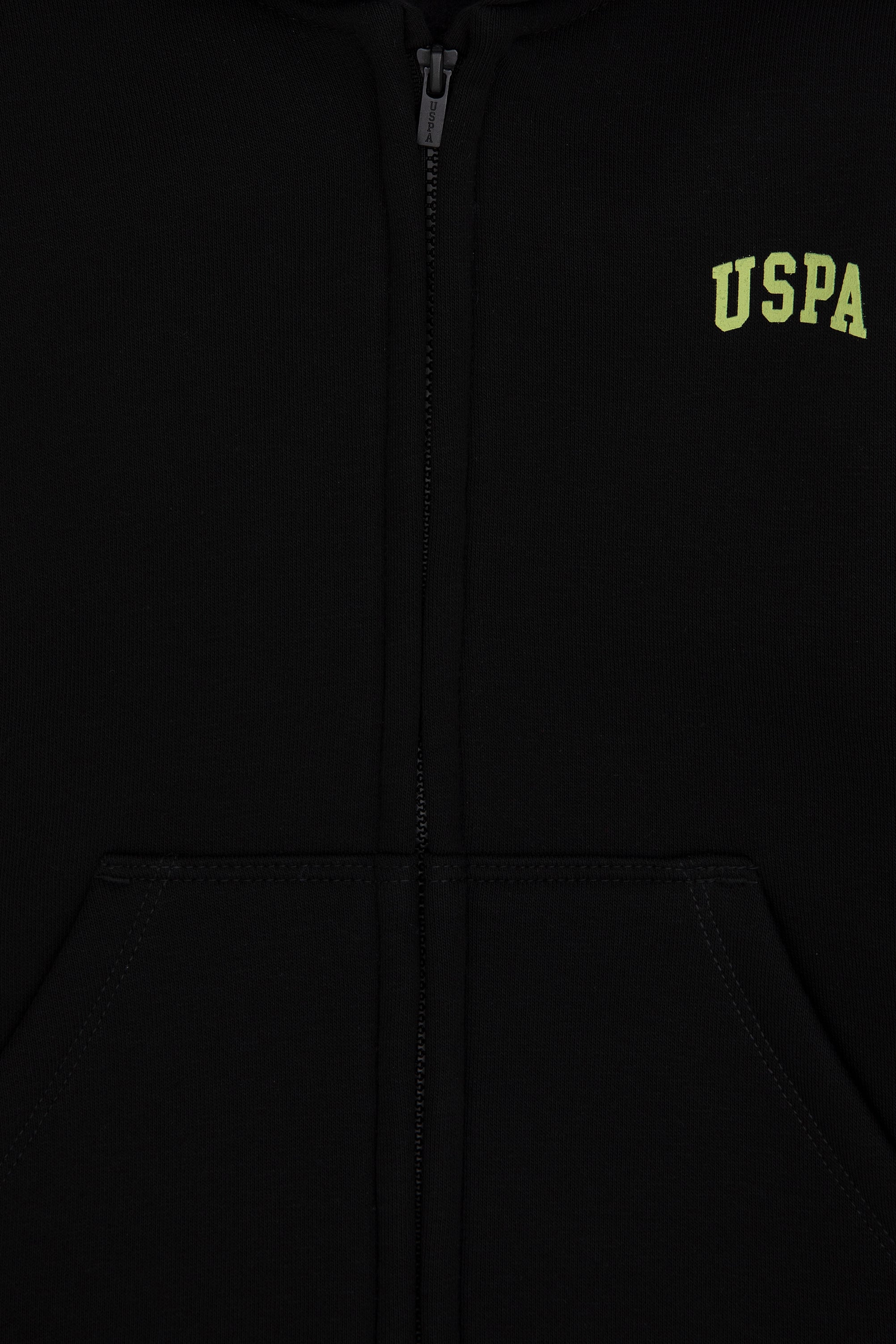 Erkek Çocuk Fermuarlı Siyah Şardonlu Kapüşonlu Sweatshirt - Image 3