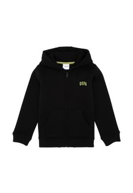 Erkek Çocuk Fermuarlı Siyah Şardonlu Kapüşonlu Sweatshirt - 50295127005