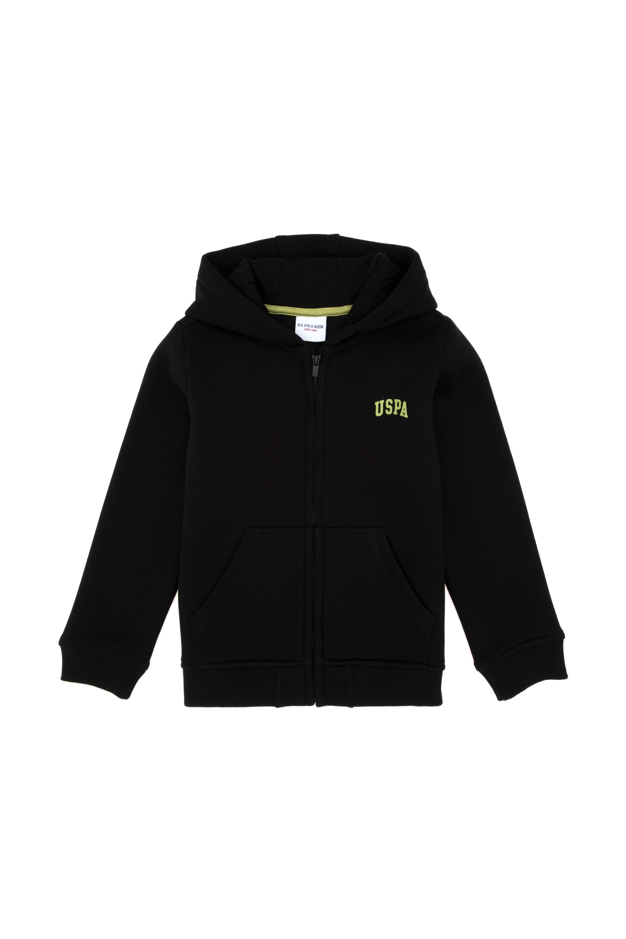 Erkek Çocuk Fermuarlı Siyah Şardonlu Kapüşonlu Sweatshirt - Image 1