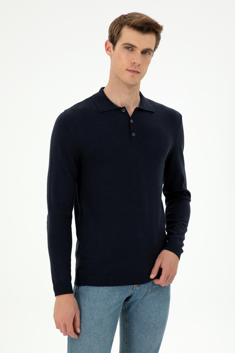 Erkek Lacivert Basic Kazak