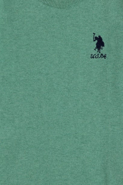 Kız Çocuk Mint Bisiklet Yaka Basic Kazak