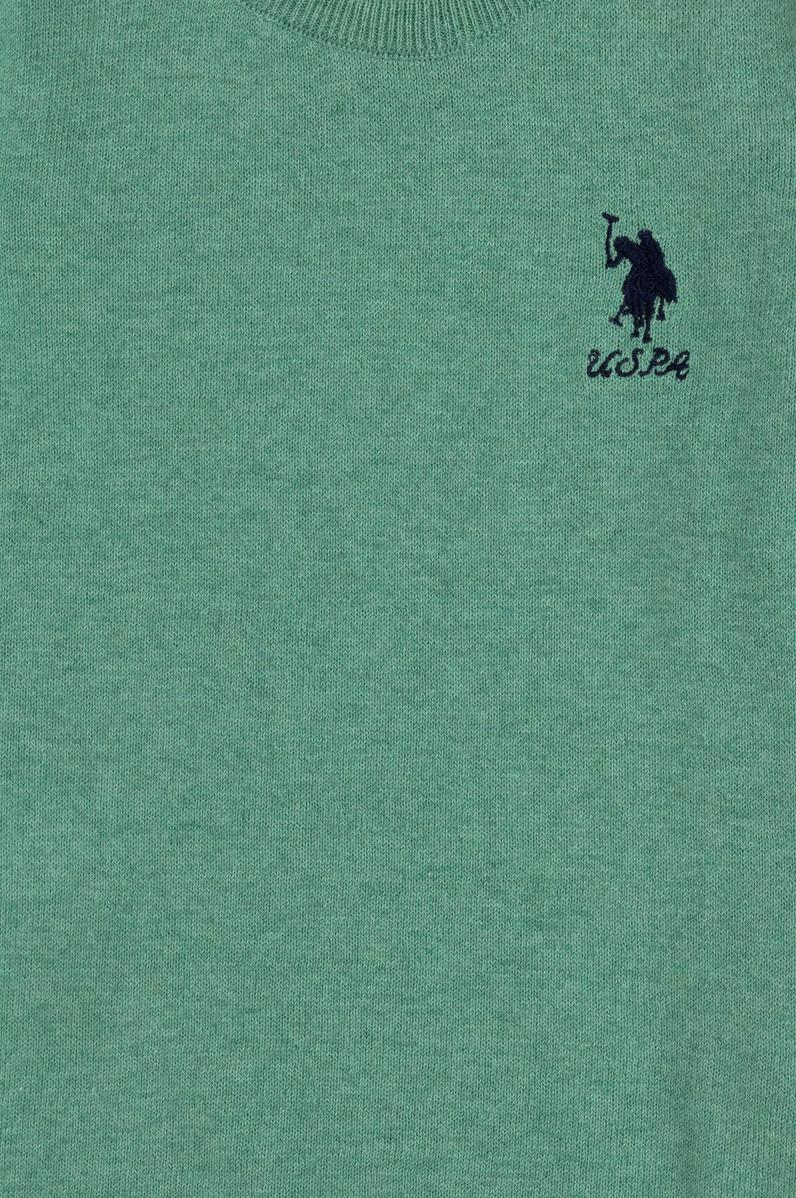 Kız Çocuk Mint Bisiklet Yaka Basic Kazak