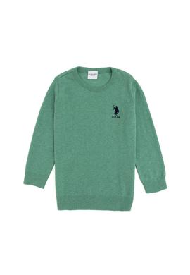 Kız Çocuk Mint Bisiklet Yaka Basic Kazak - 50293586040